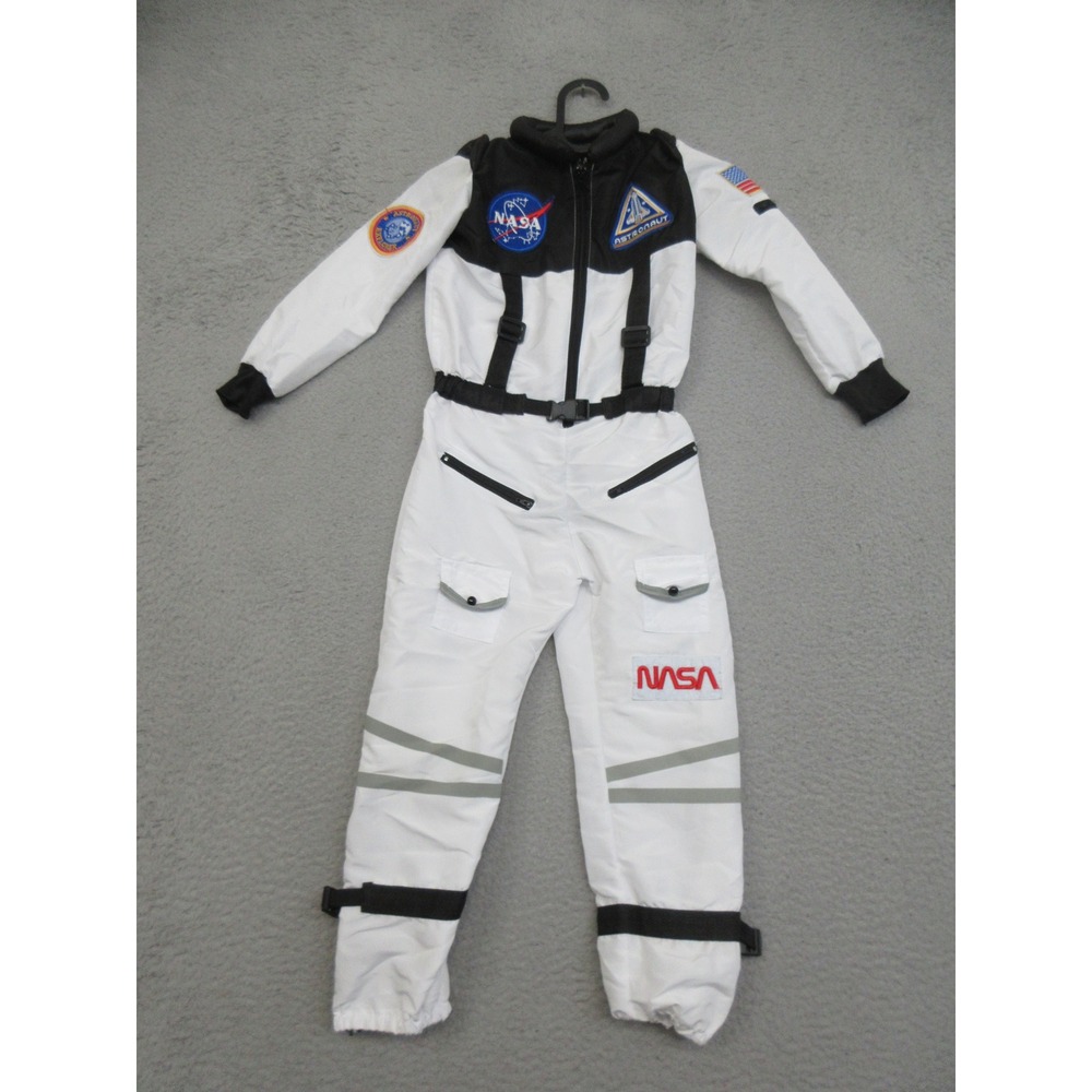 NASA Astronaut Flight Suit Kids White Space Explorer Halloween Costume Dress Up